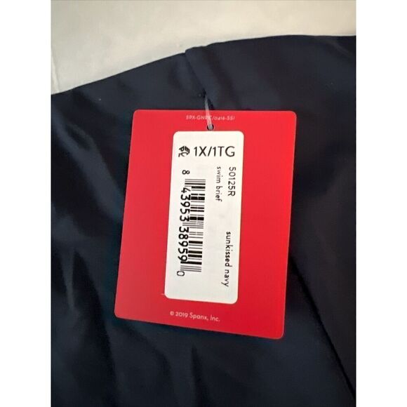 Spanx 50125R Women Plus Sz 1X Sunkissed Navy Classic High Rise Swim Brief Bottom - Picture 2 of 7